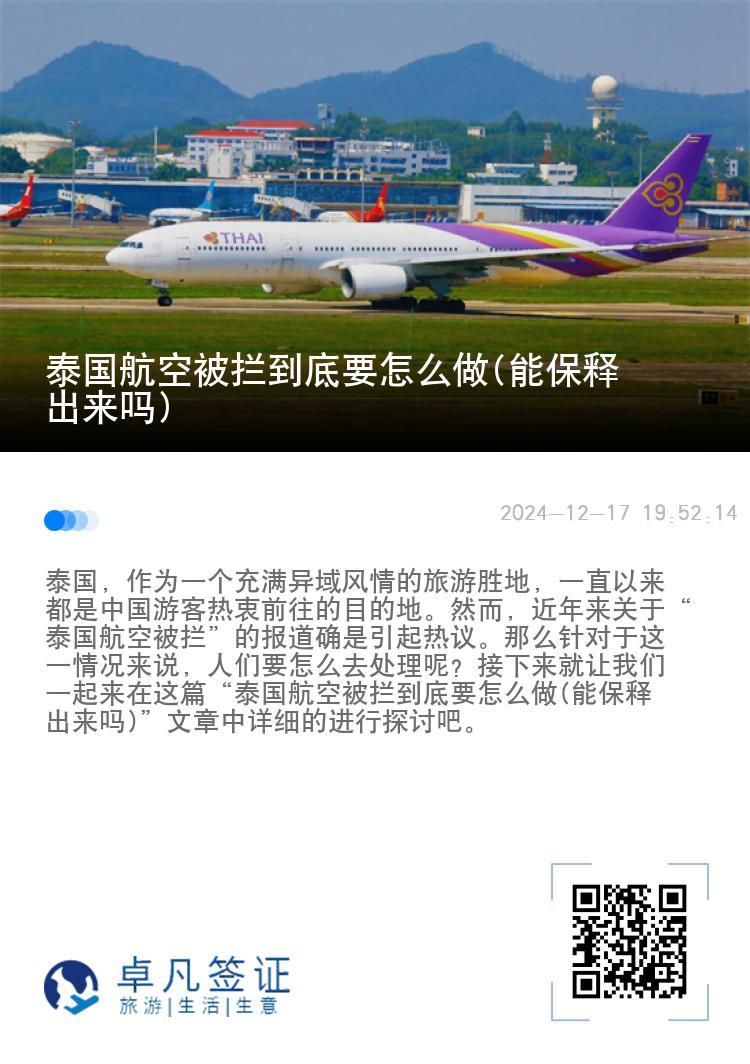 泰国航空被拦到底要怎么做(能保释出来吗)